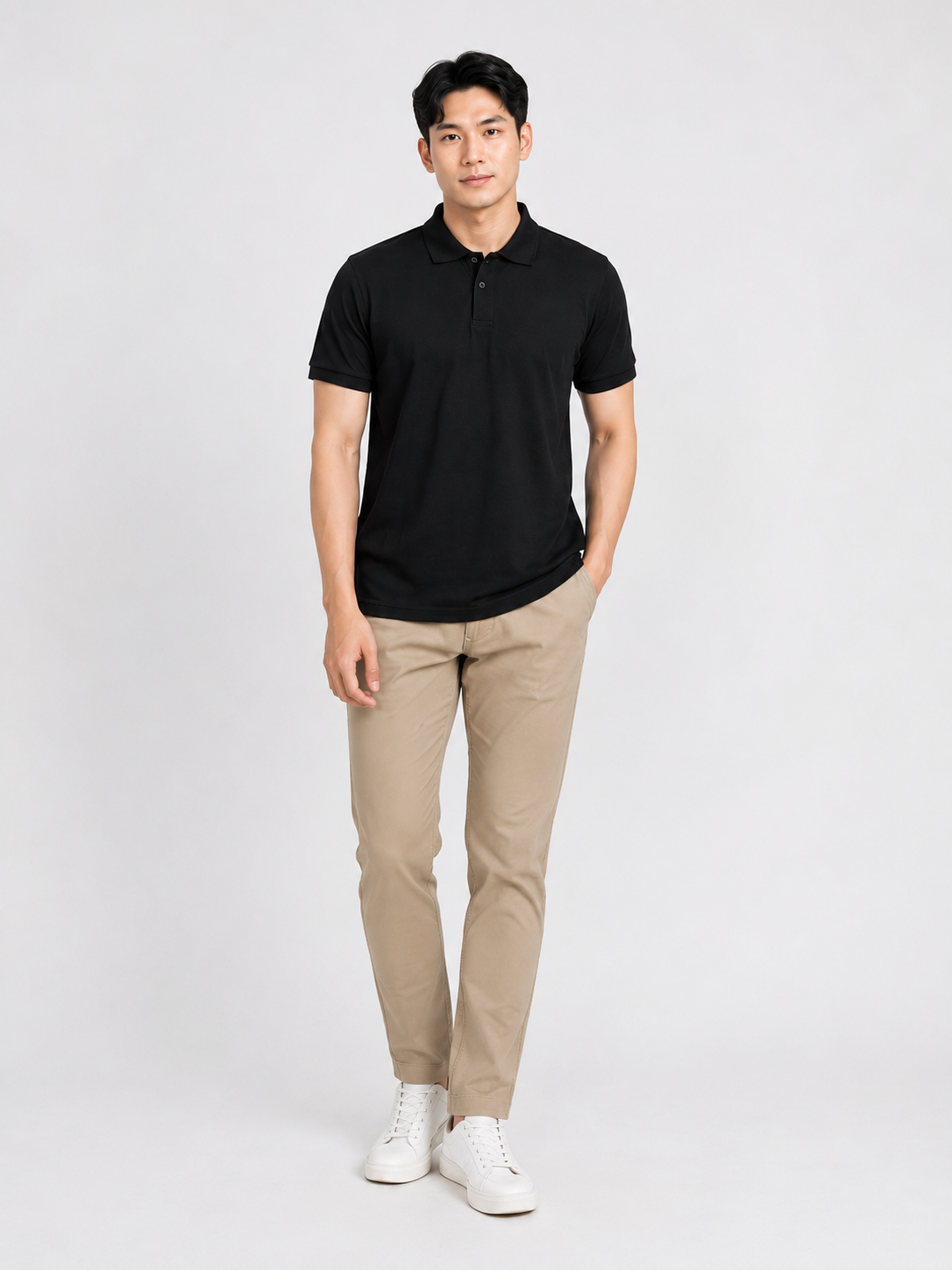 Kaos Polo Pria Slim Fit Hitam Classic