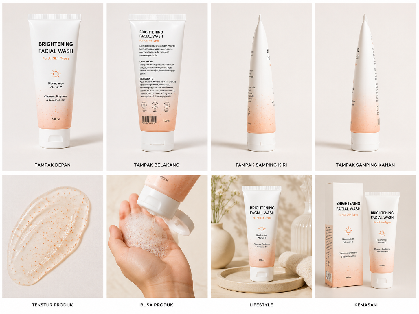 Brightening Facial Wash Niacinamide & Vitamin C 100ml
